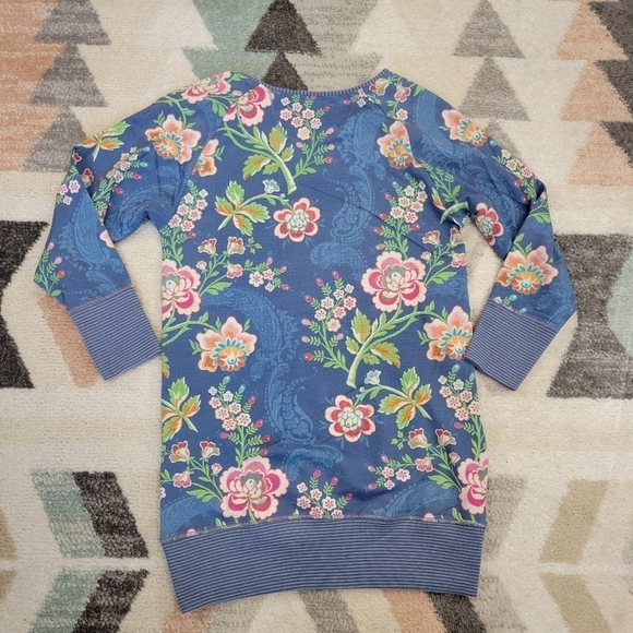 PIP STUDIO blue floral knit tunic top size small - Picture 7 of 8